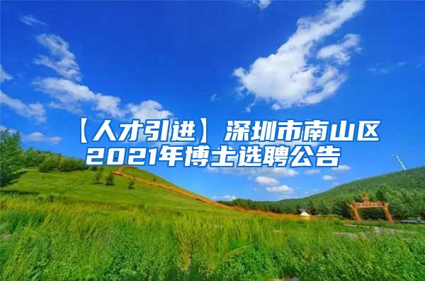 【人才引进】深圳市南山区2021年博士选聘公告