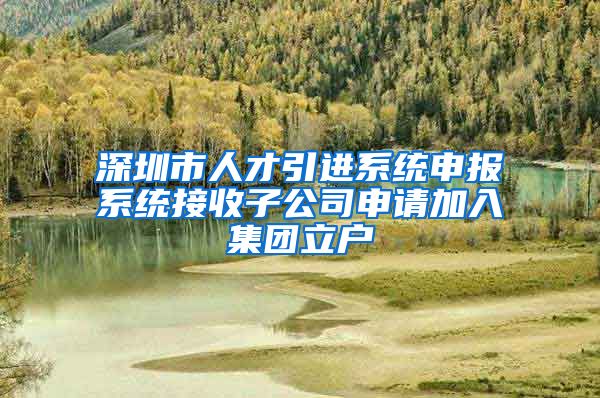 深圳市人才引进系统申报系统接收子公司申请加入集团立户