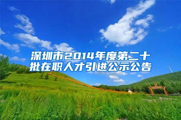 深圳市2014年度第二十批在职人才引进公示公告