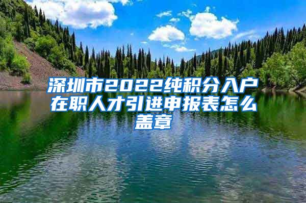 深圳市2022纯积分入户在职人才引进申报表怎么盖章