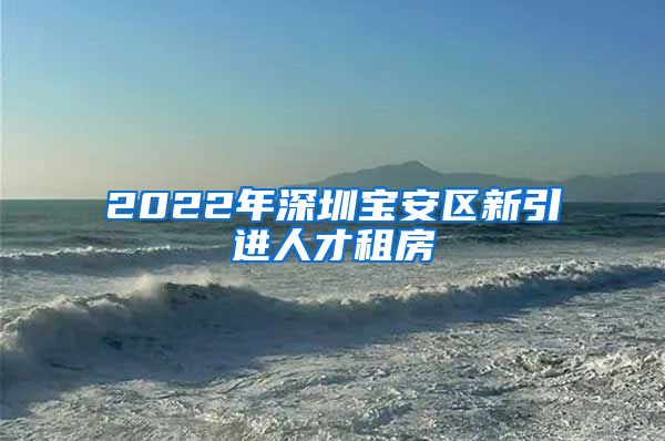 2022年深圳宝安区新引进人才租房