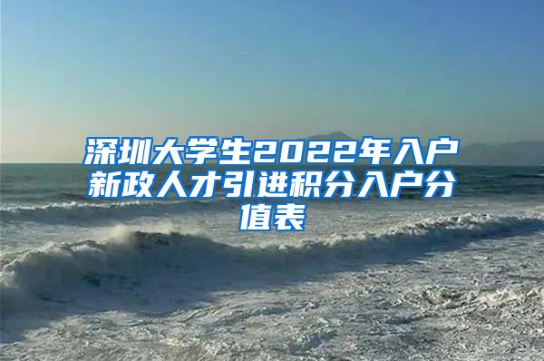 深圳大学生2022年入户新政人才引进积分入户分值表