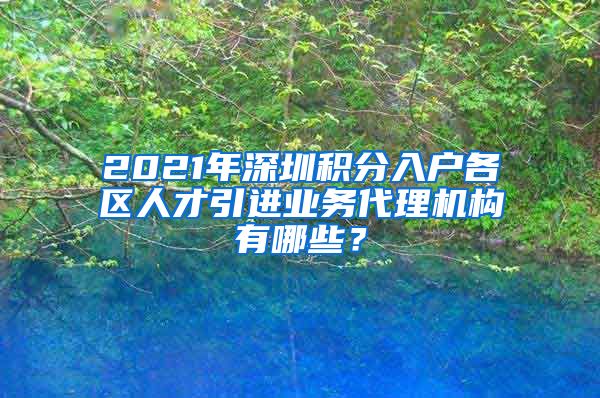 2021年深圳积分入户各区人才引进业务代理机构有哪些？