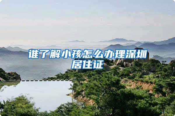 谁了解小孩怎么办理深圳居住证