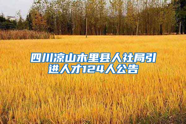 四川凉山木里县人社局引进人才124人公告