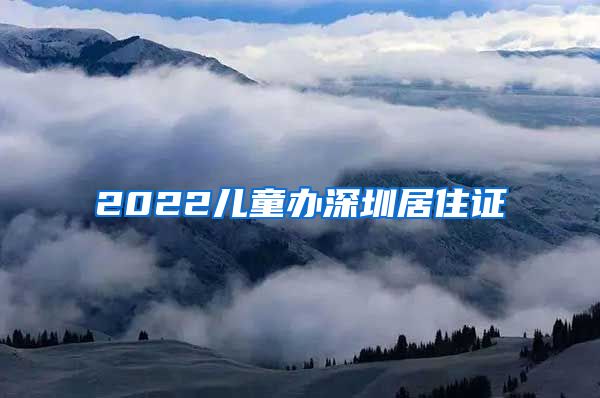 2022儿童办深圳居住证