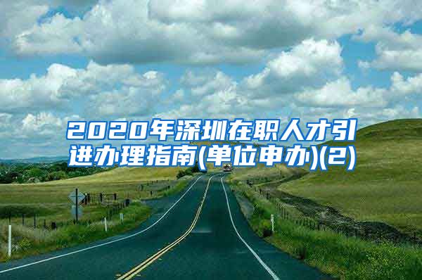 2020年深圳在职人才引进办理指南(单位申办)(2)