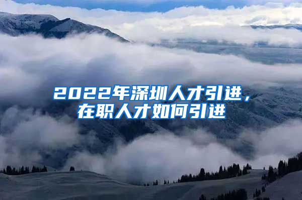 2022年深圳人才引进，在职人才如何引进