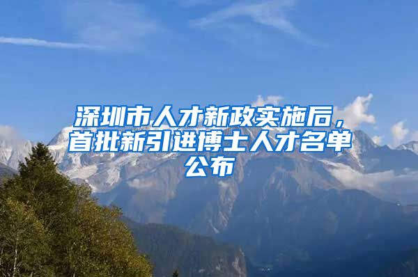 深圳市人才新政实施后，首批新引进博士人才名单公布