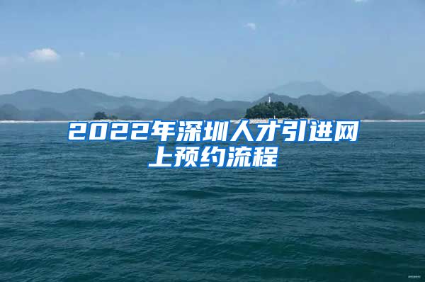 2022年深圳人才引进网上预约流程