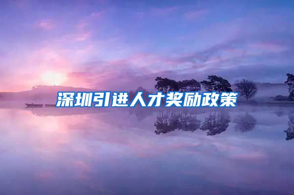 深圳引进人才奖励政策