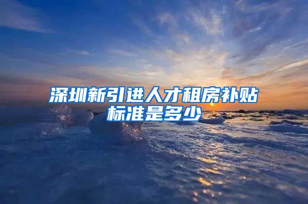 深圳新引进人才租房补贴标准是多少