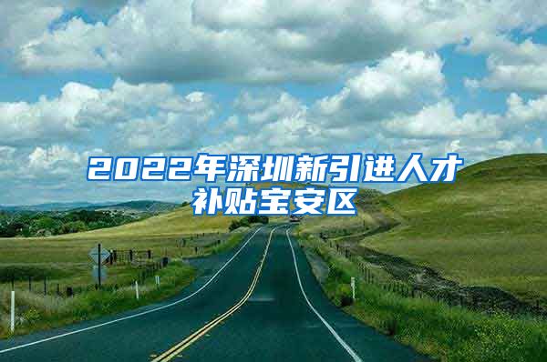 2022年深圳新引进人才补贴宝安区