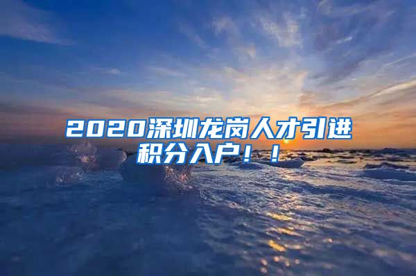 2020深圳龙岗人才引进积分入户！！