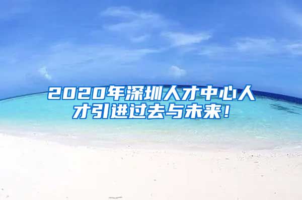 2020年深圳人才中心人才引进过去与未来！