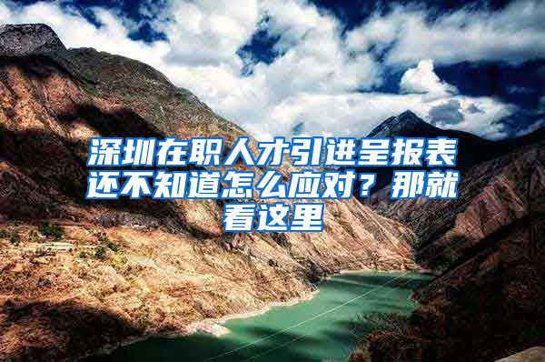 深圳在职人才引进呈报表还不知道怎么应对？那就看这里