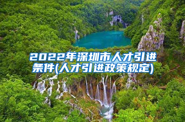 2022年深圳市人才引进条件(人才引进政策规定)