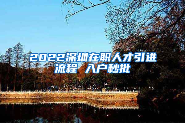 2022深圳在职人才引进流程 入户秒批