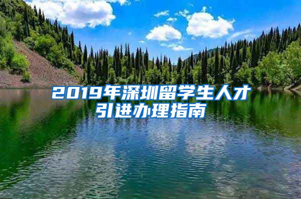 2019年深圳留学生人才引进办理指南