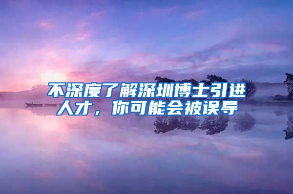 不深度了解深圳博士引进人才，你可能会被误导