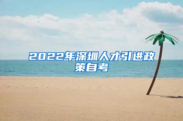 2022年深圳人才引进政策自考