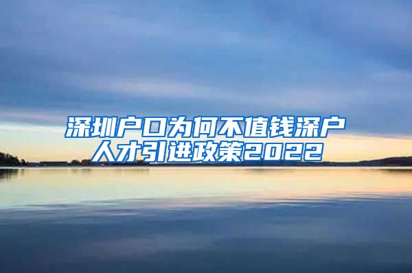 深圳户口为何不值钱深户人才引进政策2022