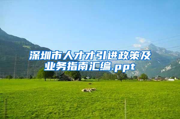 深圳市人才才引进政策及业务指南汇编.ppt