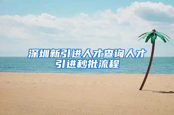 深圳新引进人才查询人才引进秒批流程